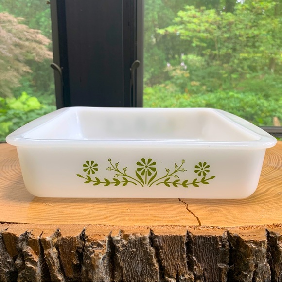 Glasbake Kitchen Vintage Glasbake J2428 8 Inch Square Dish Green